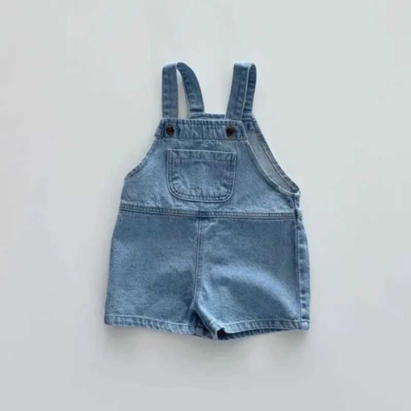 Spring and summer baby shorts Trouser solid boy denim fabric adjustable full set childrens casual pants Baby girl jeans Preschool childrens pants W240