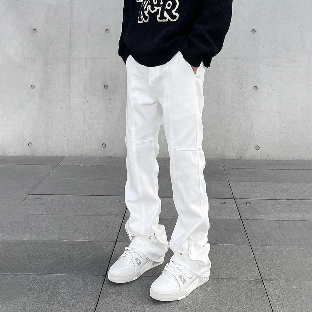Black Skinny Jeans Men Streetwear Fit Solid Simple Trousers Slim Autumn Casual Fashion Y2k Style Korean High Street Denim Pants 240819