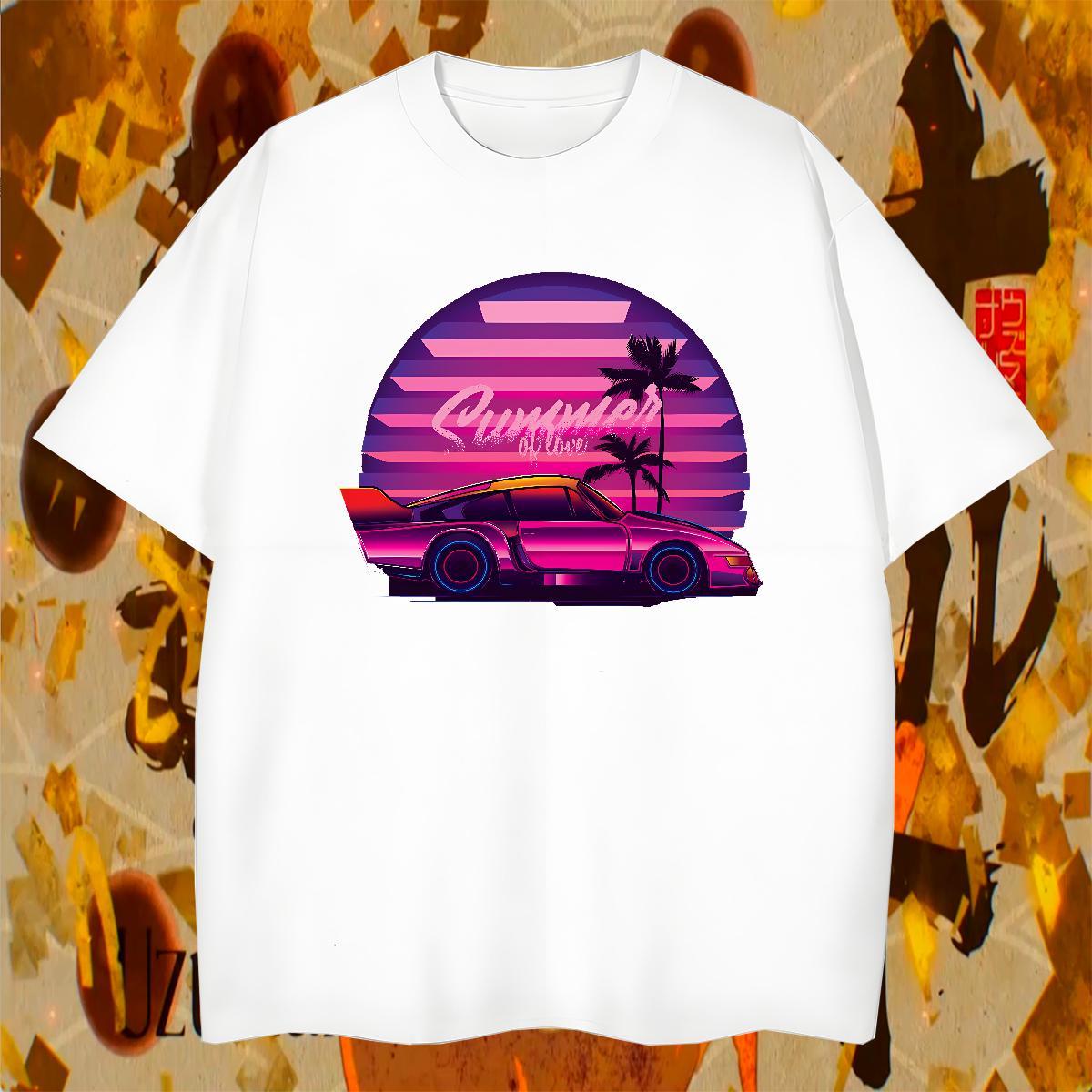 Free Shipping Men Clothes T-Shirt Street 230g Cotton Custom Print Oversized Breathable Soft car T-Shirts Designer Tops Shirt