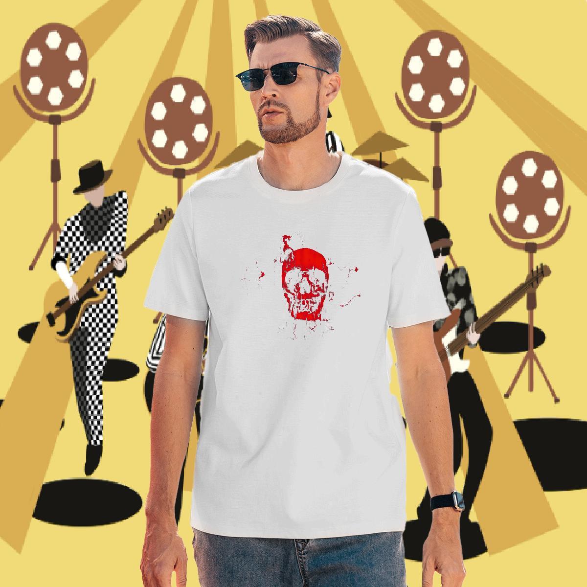 Designer skull Men Tees 230g 100% Cotton Men T Shirts Skull Street wear Hip Hop Breathable Soft Brand Tee Shirt
