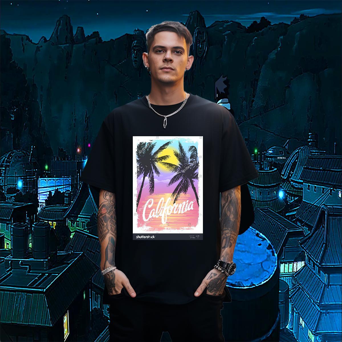 High Quality sun 100% Cotton 230g Couples T Shirts Casual Daily Wear Breathable Short Sleeve T Shirt For Man Factory Direct Anime Clothes