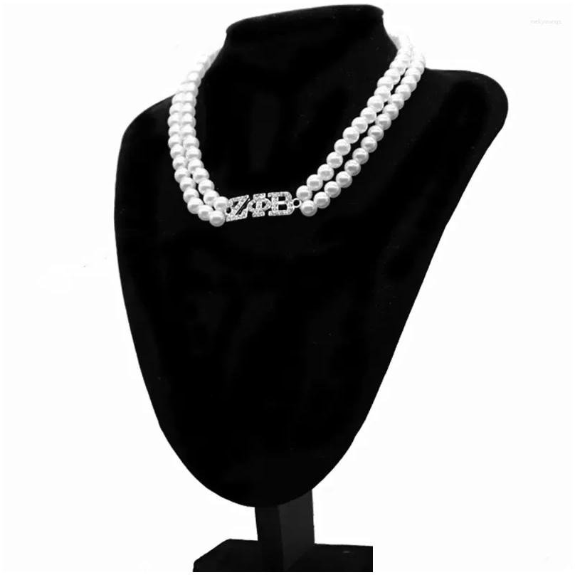 Chokers Choker Imitation Pearl Statement Greek Organization Society Zob Sign Zeta Phi Beta Necklace Drop Delivery Jewelry Necklaces Pe Otmqo