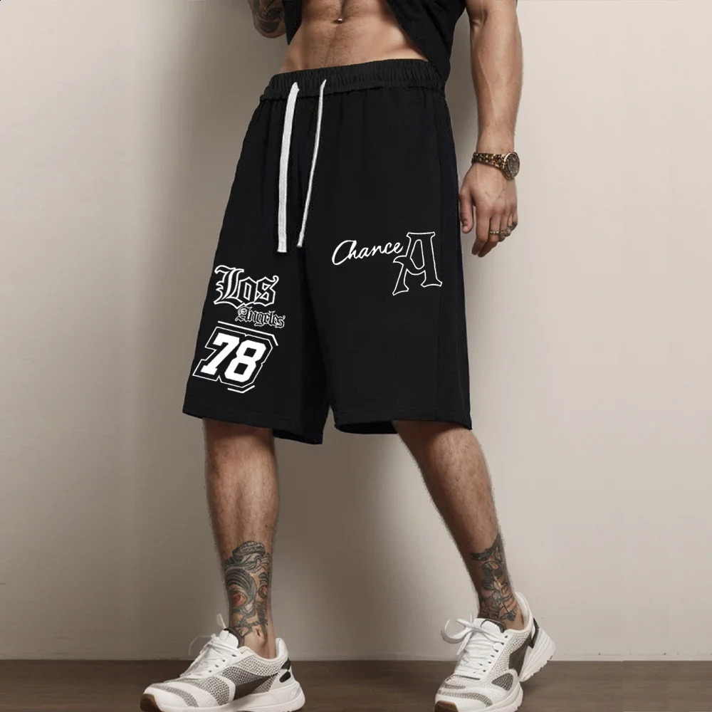 Summer running shorts Los Angeles printed sports mens casual jogging basketball loose dry gym 240819
