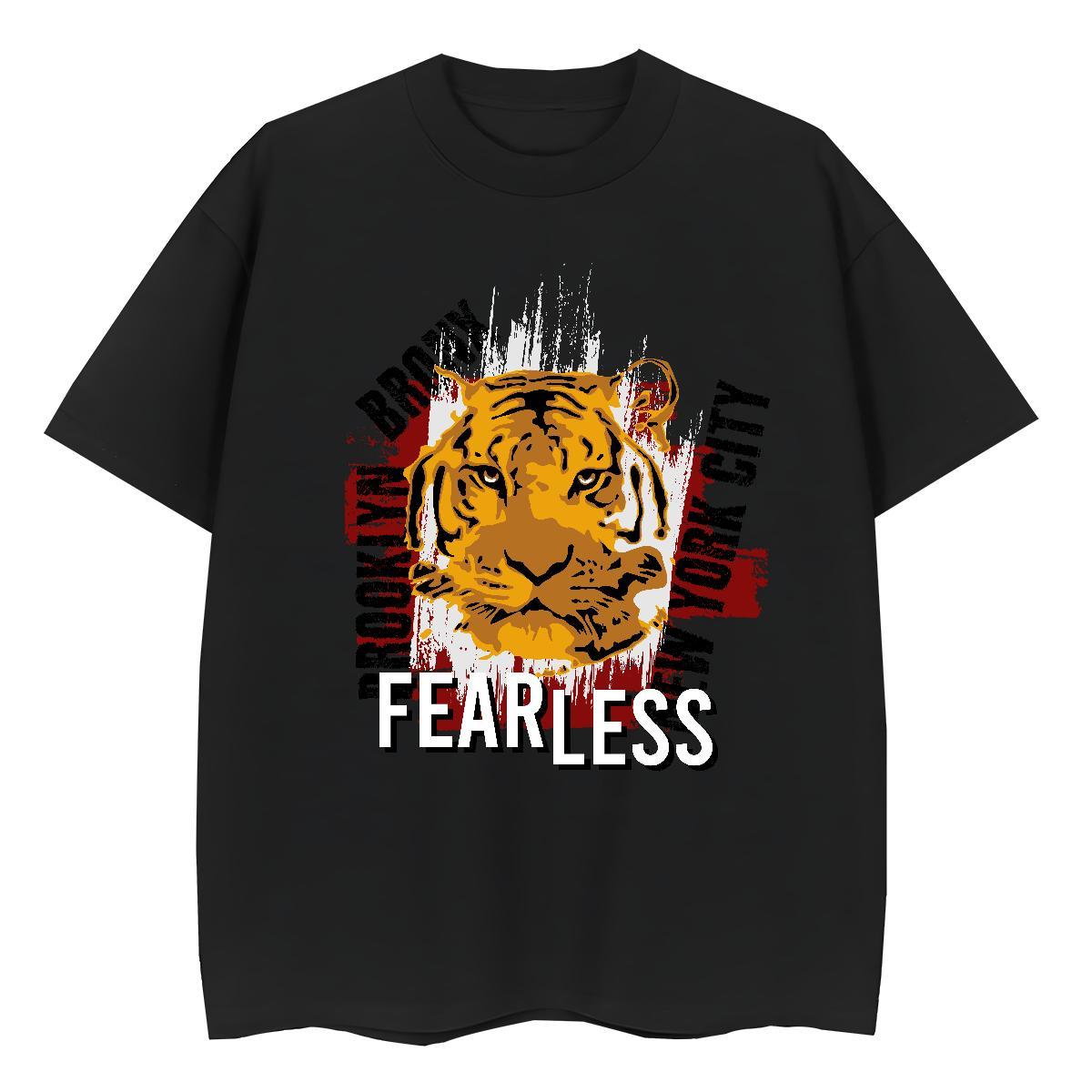 Comfortable Men T Shirts tiger Crew Neck Breathable Street wear Hip Hop Black White 230g 100% Cotton Tshirt for Man Woman Fashion Designer Tops Tees