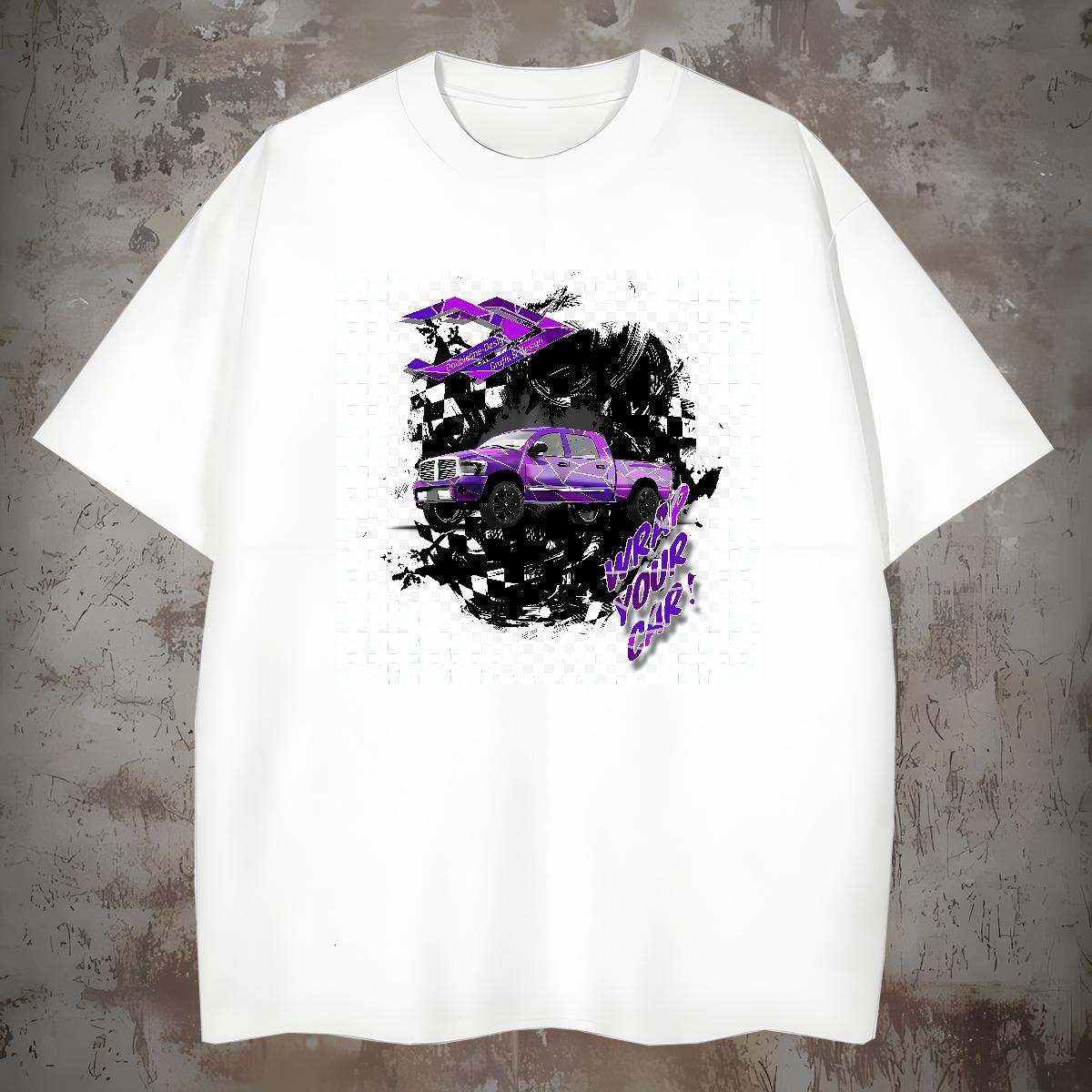 Unisex car Man T Shirts Street Tshirt for Man Woman 230g Pure Cotton Classic Casual Breathable Crew Neck Custom Cartoon Clothings