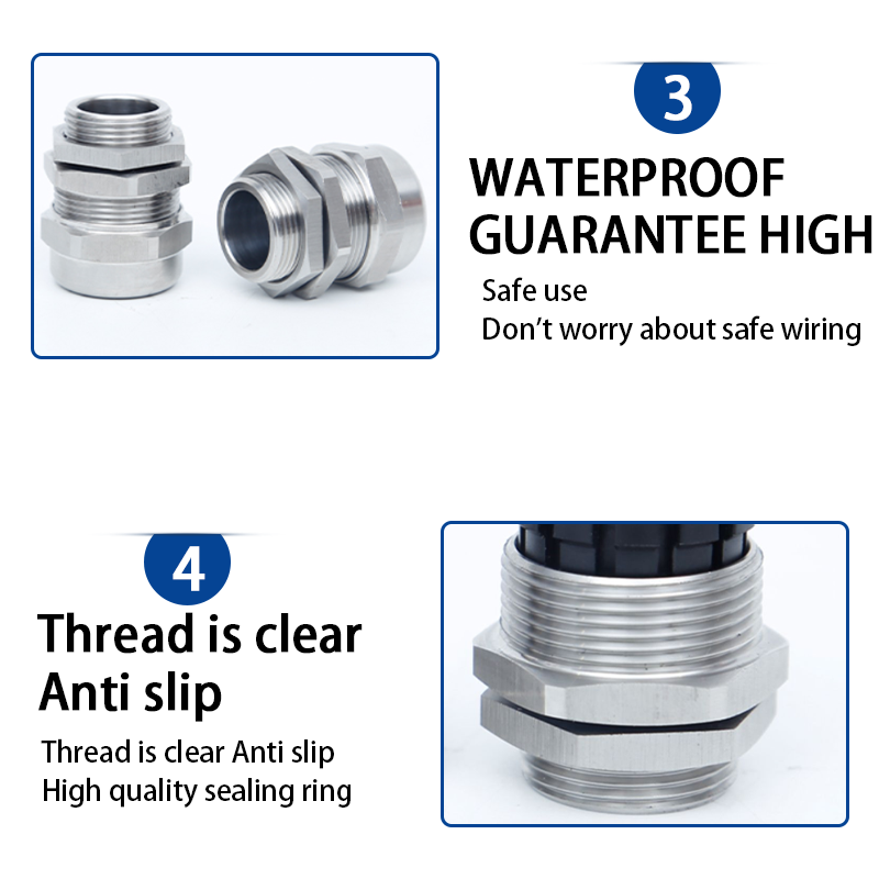 Joint gland 304 stainless steel explosion-proof cable waterproof armor M20-M25-M32M40M50 sealed fixed head
