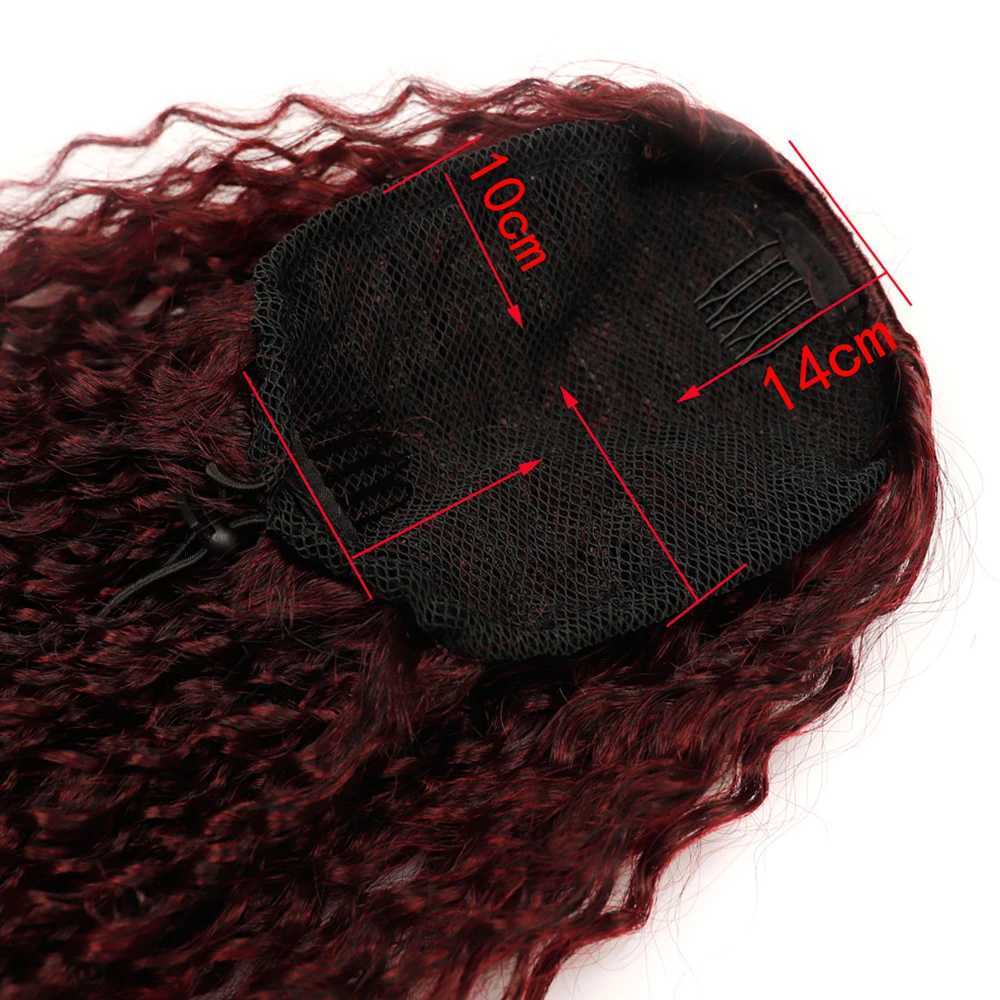 32 inch long synthetic curly ponytail extension clip on drawstring ponytail wig water wave African ponytail female hair fake W240817