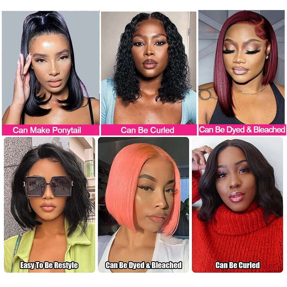 Bob Wig 13X4 Straight Transprent Lace Frontal Wigs For Women Human 100% Unprocessed Brazilian Hair Free Shipping