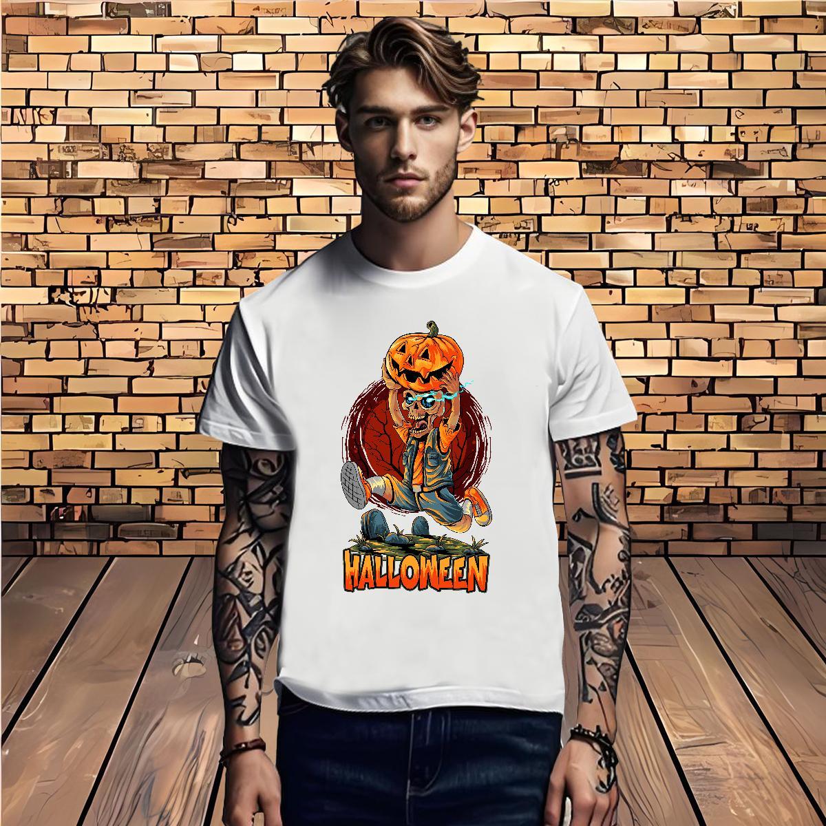 New Designer Men Clothes T-Shirt halloween Spring Summer 230g Cotton Tops Shirt Breathable Soft Classic T-Shirts Asian Size