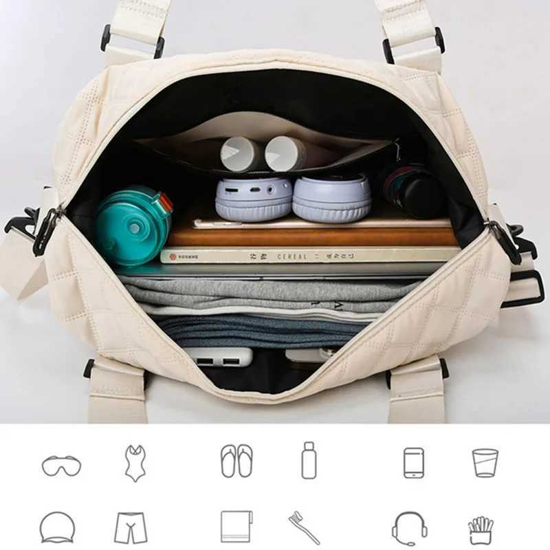 Carry On Travel Duffle Bag Nylon Waterproof Sports Gym Tote Bags for Women Large Capacity Storage Luggage Handbag CL240820