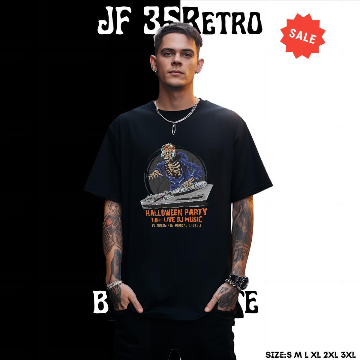 Free Shipping T Shirt For Man halloween Breathable Soft Hip Hop Street Black Oversized 100% Cotton 230g Men Tshirts 2024 DIY Tee Shirt
