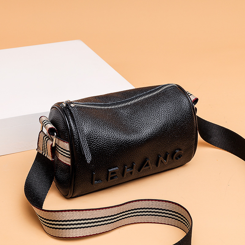 Head layer cowhide soft leather letter small Korean version casual crossbody trendy and fashionable broadband armpit shoulder bag