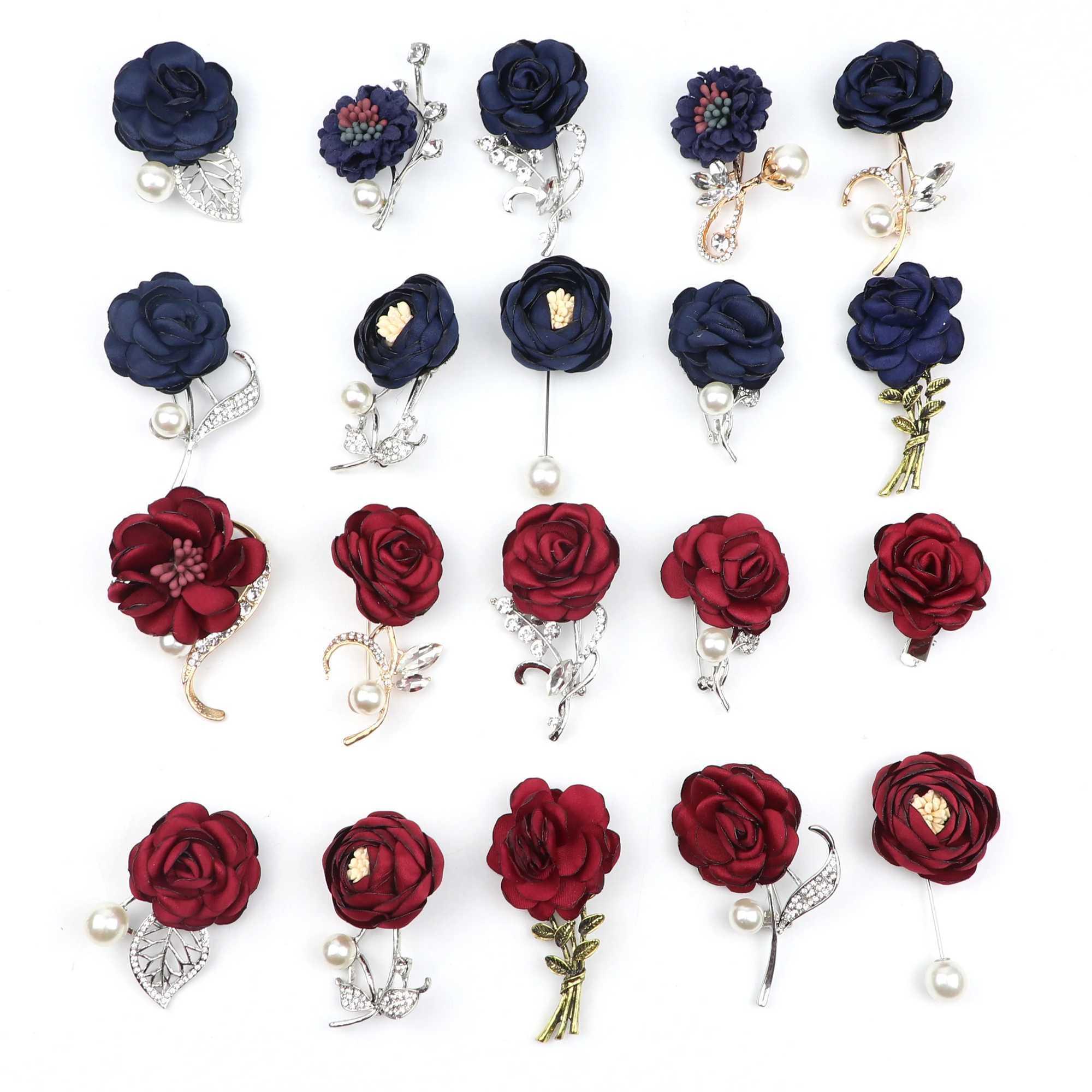 Red Royal Blue Rose Brooch Womens Jewelry Brooch Bridal Brooch Collar Brooch Corset Coat Accessories W240815