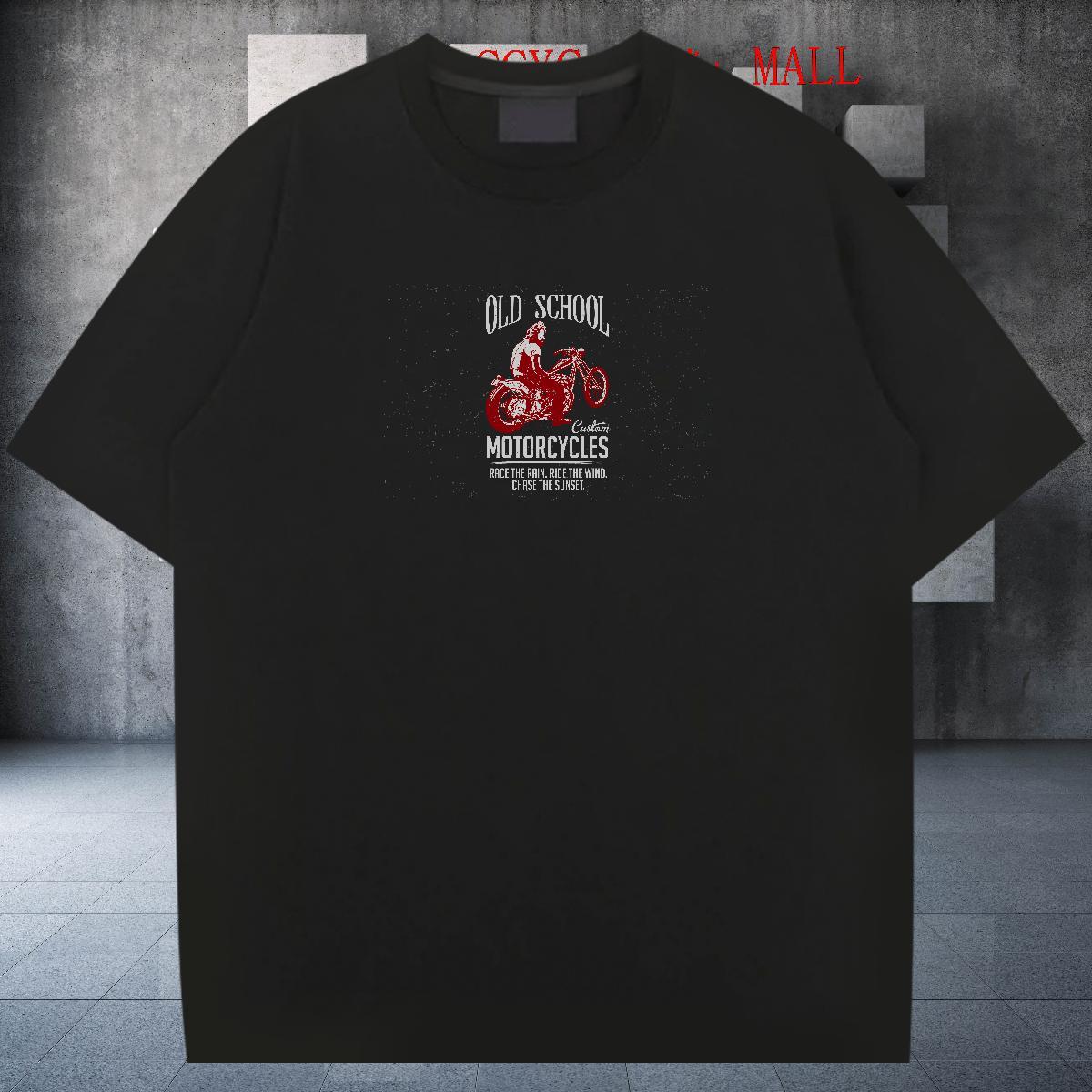 Popular Tshirt for Man Woman Hip Hop 230g Pure Cotton Custom Print Oversized Round Neck Short Sleeve Motorcycle T Shirts Men Fashion Design Polos