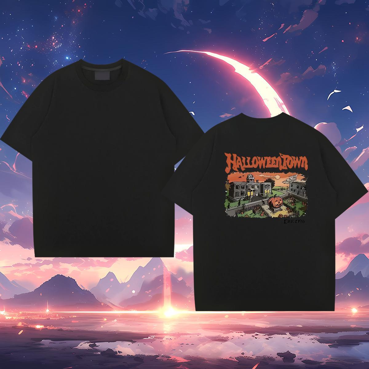 Customized Men Tops Tees pumpkin Street Wear 230g 100% Cotton Tshirts Short Sleeve O-Neck High Quality T Shirt For Man DIY Anime