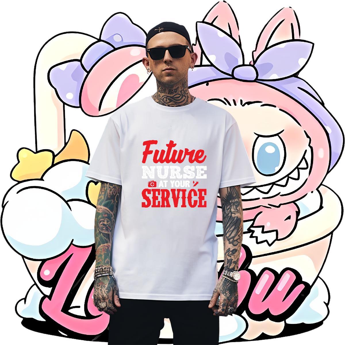 Loose Mens Tshirts Anime Printing Street 230g Cotton Black Oversized Breathable Soft future T-Shirts for Men New Tops Tees
