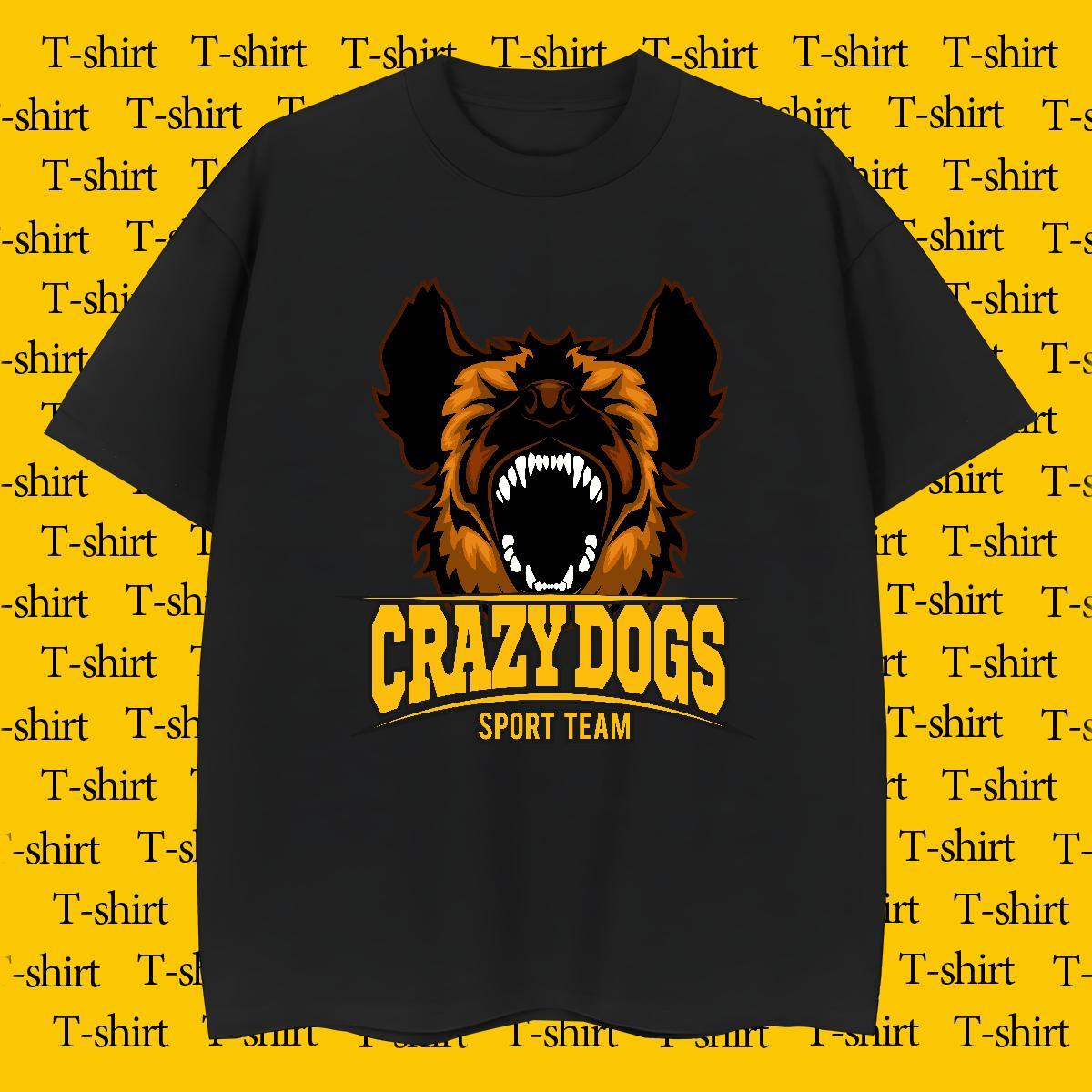 Cool Design Man T Shirts crazy dog Short Sleeve Soft Casual Daily Wear Custom Printed 230g Pure Cotton Men Clothes T-Shirt Stylist Tee Shirt