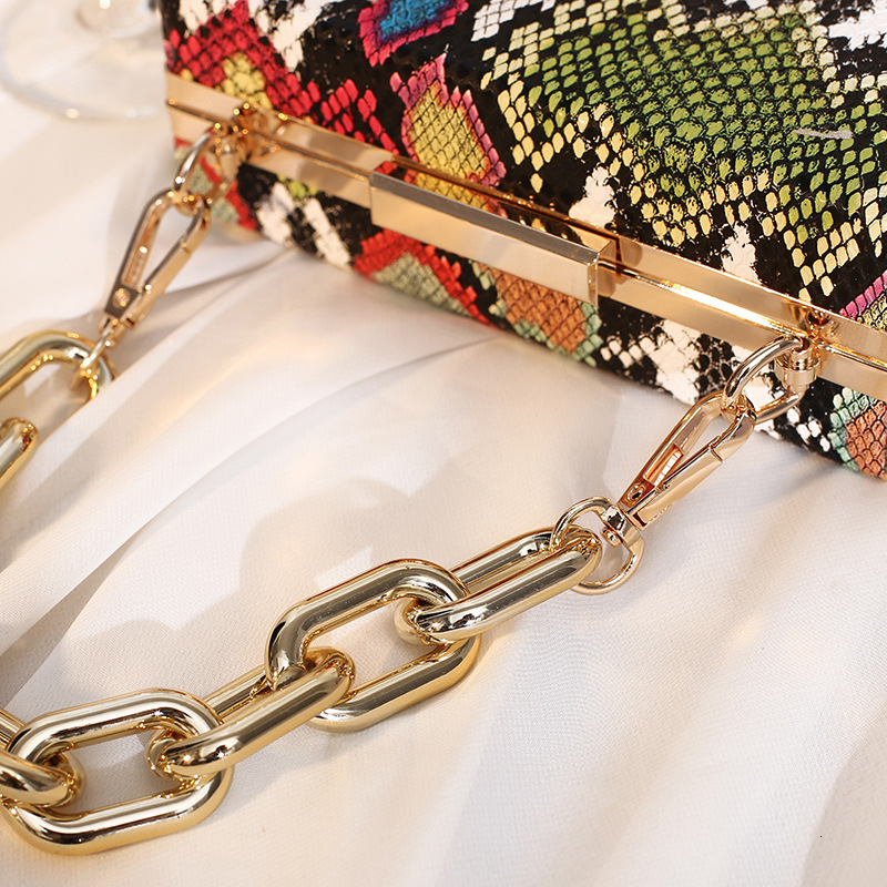 2024 new snake patterned PU leather shoulder women's internet famous acrylic chain box, small square bag, crossbody bag
