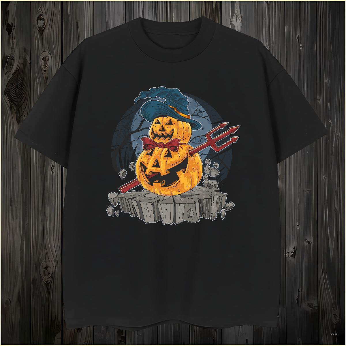 Comfortable T Shirts Men halloween O-Neck Short Sleeve Street Plus Size Cartoon 230g Cotton Tshirts 2024 DIY Clothings