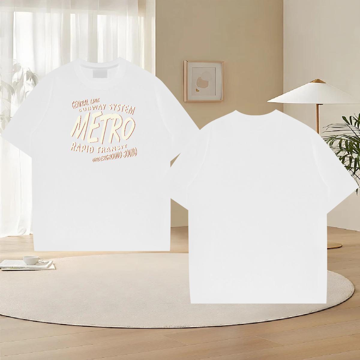 Free Shipping Couples T Shirts Casual Beach 230g Pure Cotton DIY Breathable Short Sleeve letter T-Shirts 2024 Summer Tops Shirt
