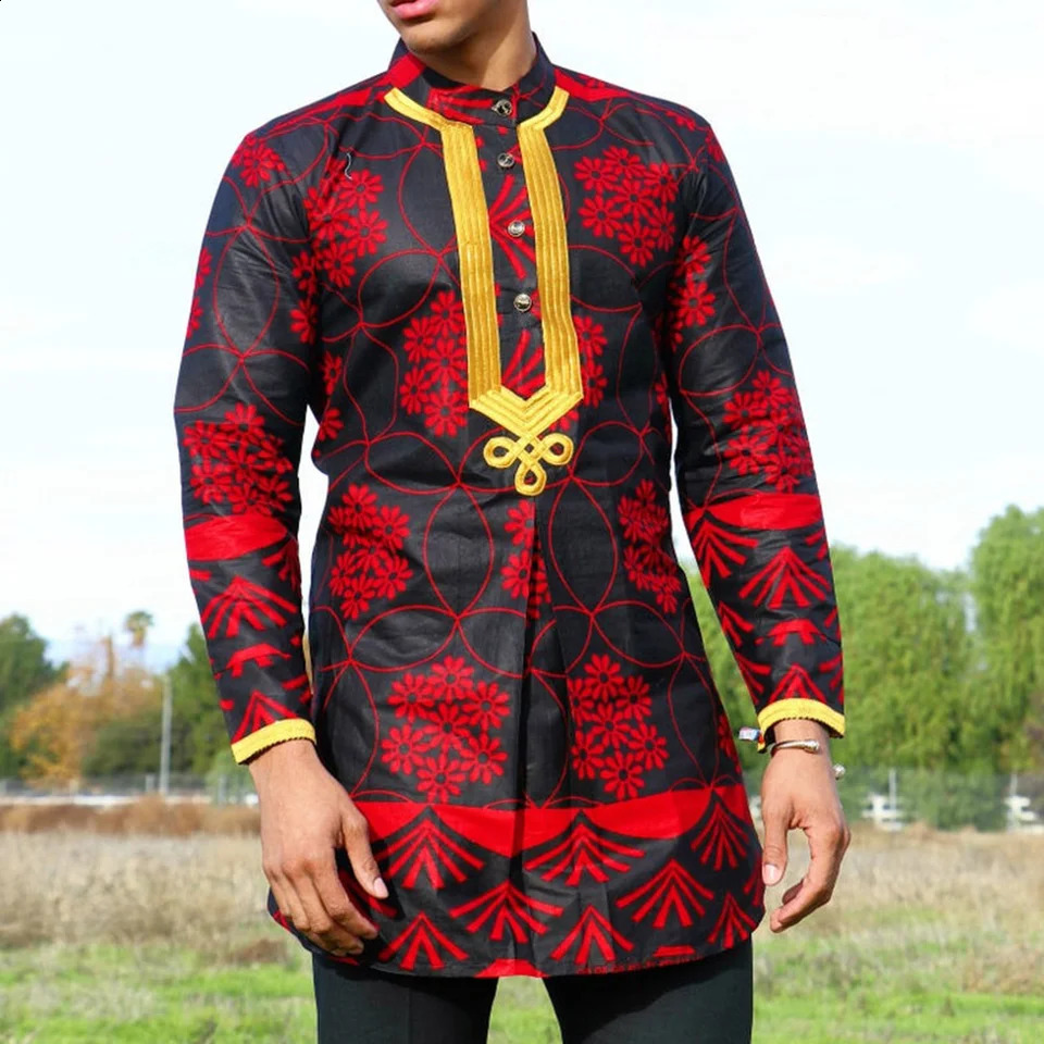 African Wear For Mens Suits Solid Color Simple Shirts and Pants 2PCS Sets Outfit Fashion Casual Wedding 240819