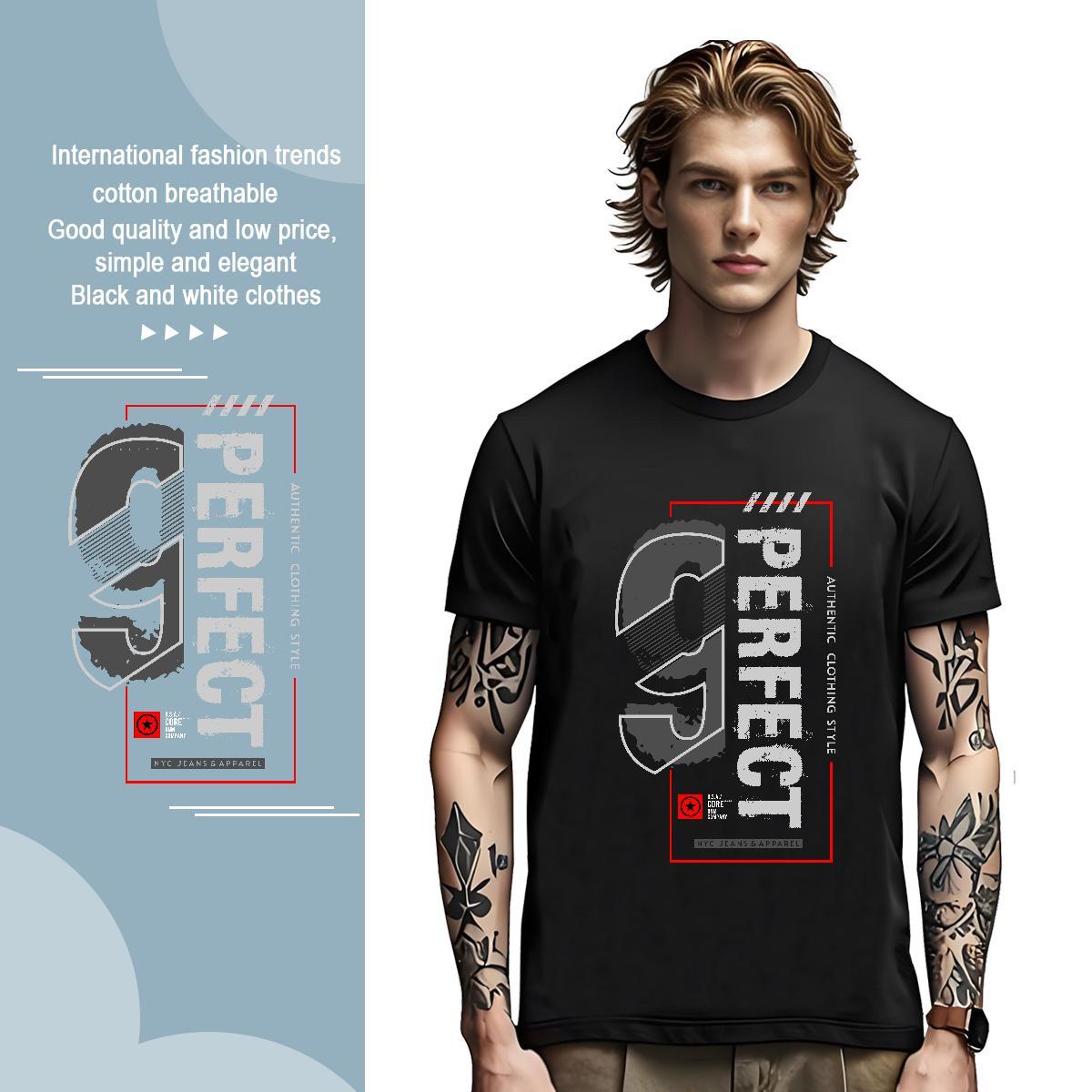 Cool letter 230g Cotton Tshirts High Street Hip Hop Breathable Crew Neck T Shirts Men Fashion Designer Oversized 4XL Tee Shirt