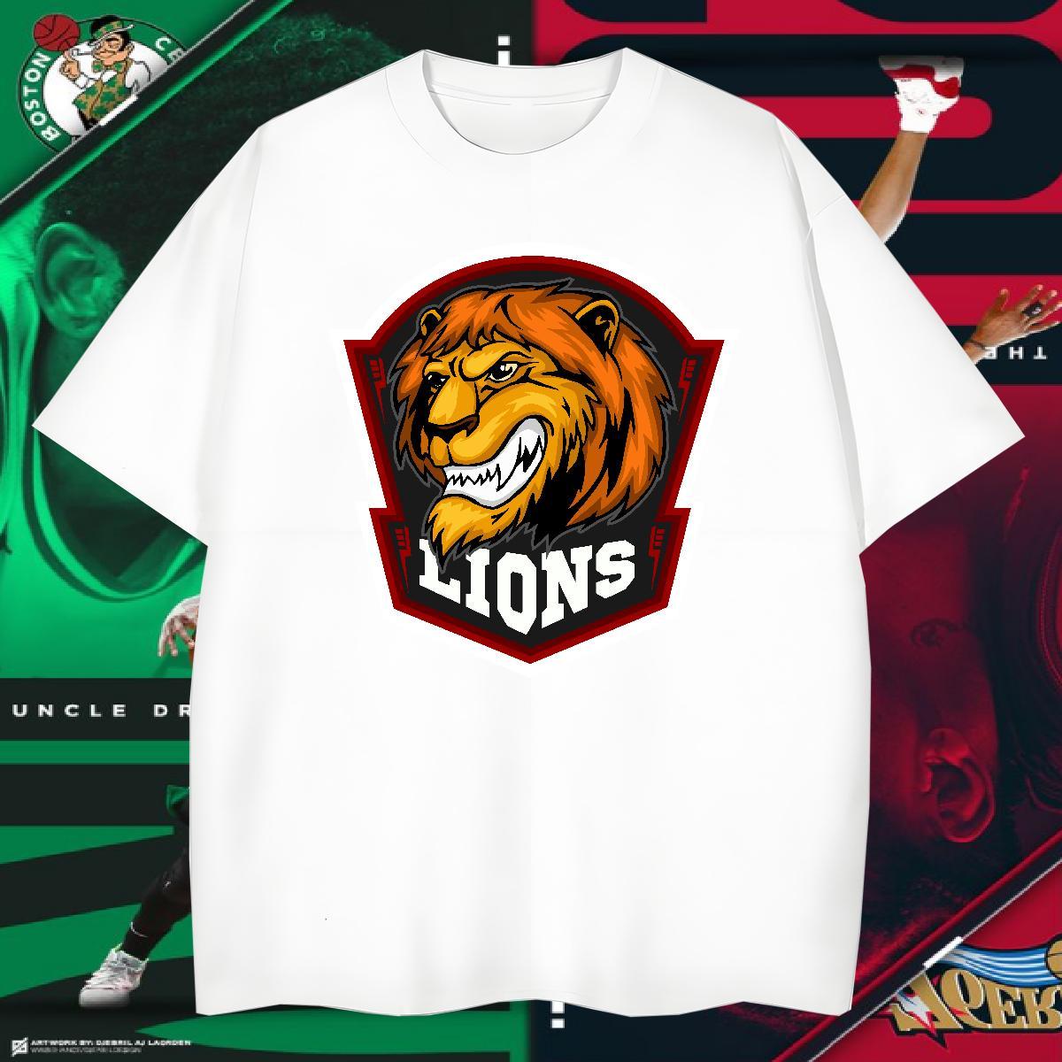Cool Design T-Shirts lion Round Neck Short Sleeve Sport Plus Size Cartoon 230g Cotton Men Tops Tees Designer Wear
