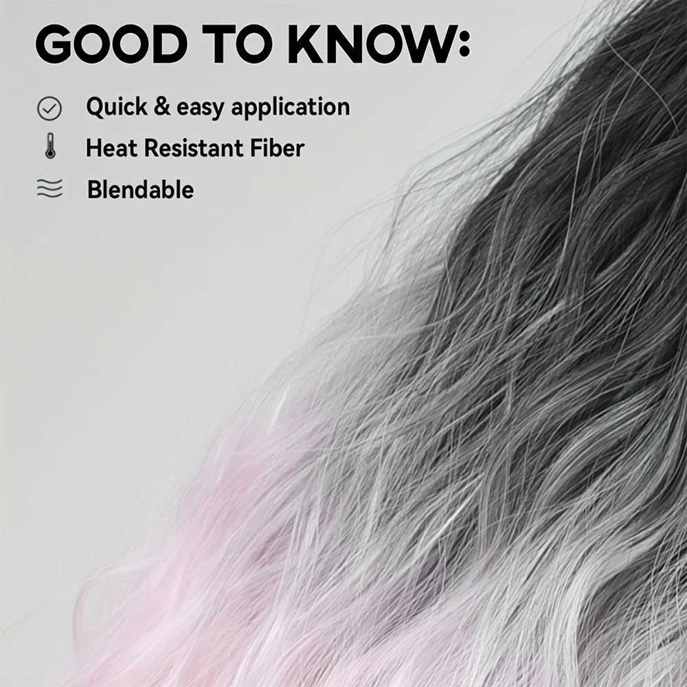 18 inch synthetic fluffy Wig gradient water pattern grab clip with long curly hair ponytail female hair accessory extension W240817