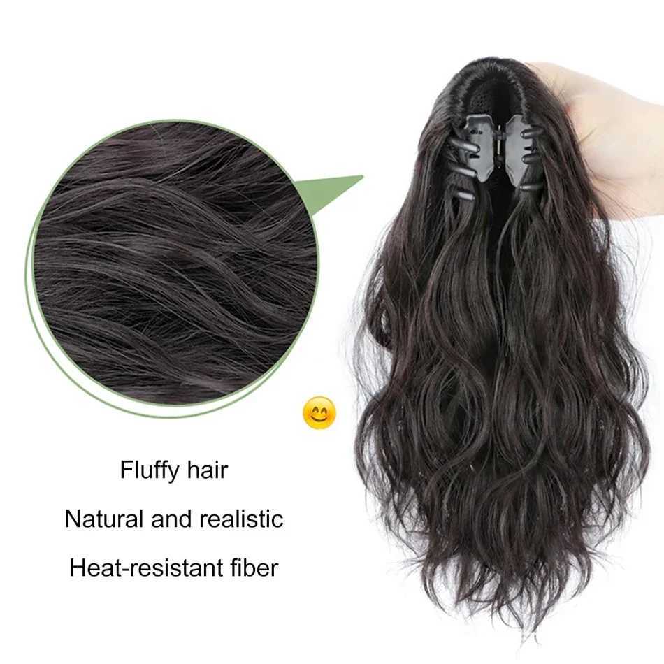 Short Curled Synthetic Wig Ponytail Natural Curling Claw Clip Ponytail Hair Extension Female High Grip with Mini Grip Ponytail W240817