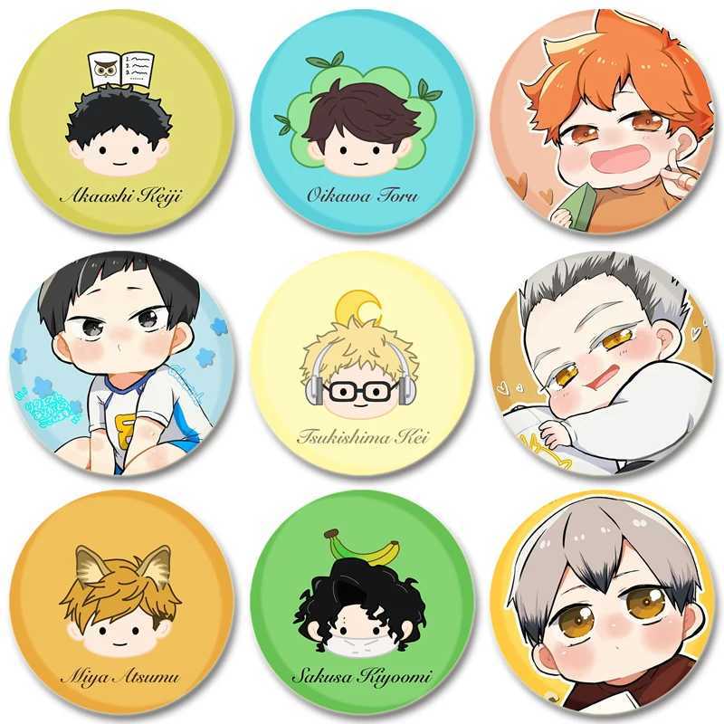 32/44/58mm Anime Haikyuu tinplate brooch picture icon badge handmade brooch for backpack clothing DIY gift W240815