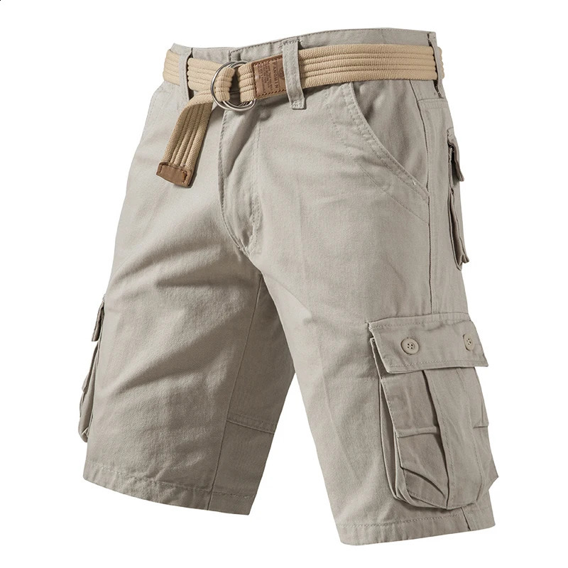 Mens Casual Cargo Shorts Outdoor Sports Half Pants Bermuda Shorts American Style Streetwear Breathable Comfortable Shorts Grey 240819