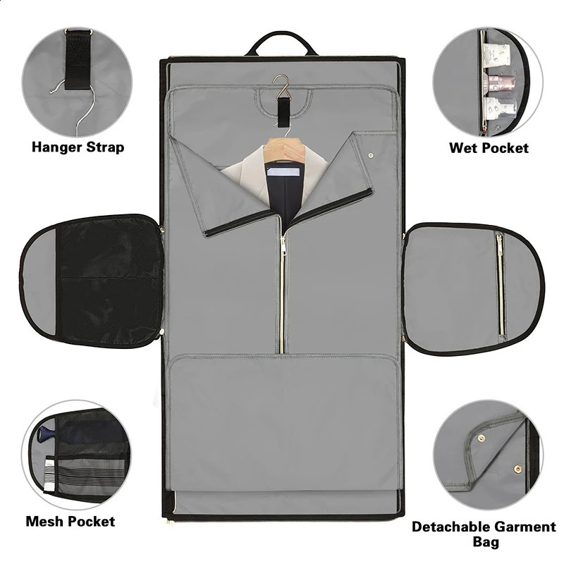 Folding Large Capacity 53L Luggage Travel Shoulder Bag Business Handbag Backpack Hanging Convertible Carrying Tote Bags 240819