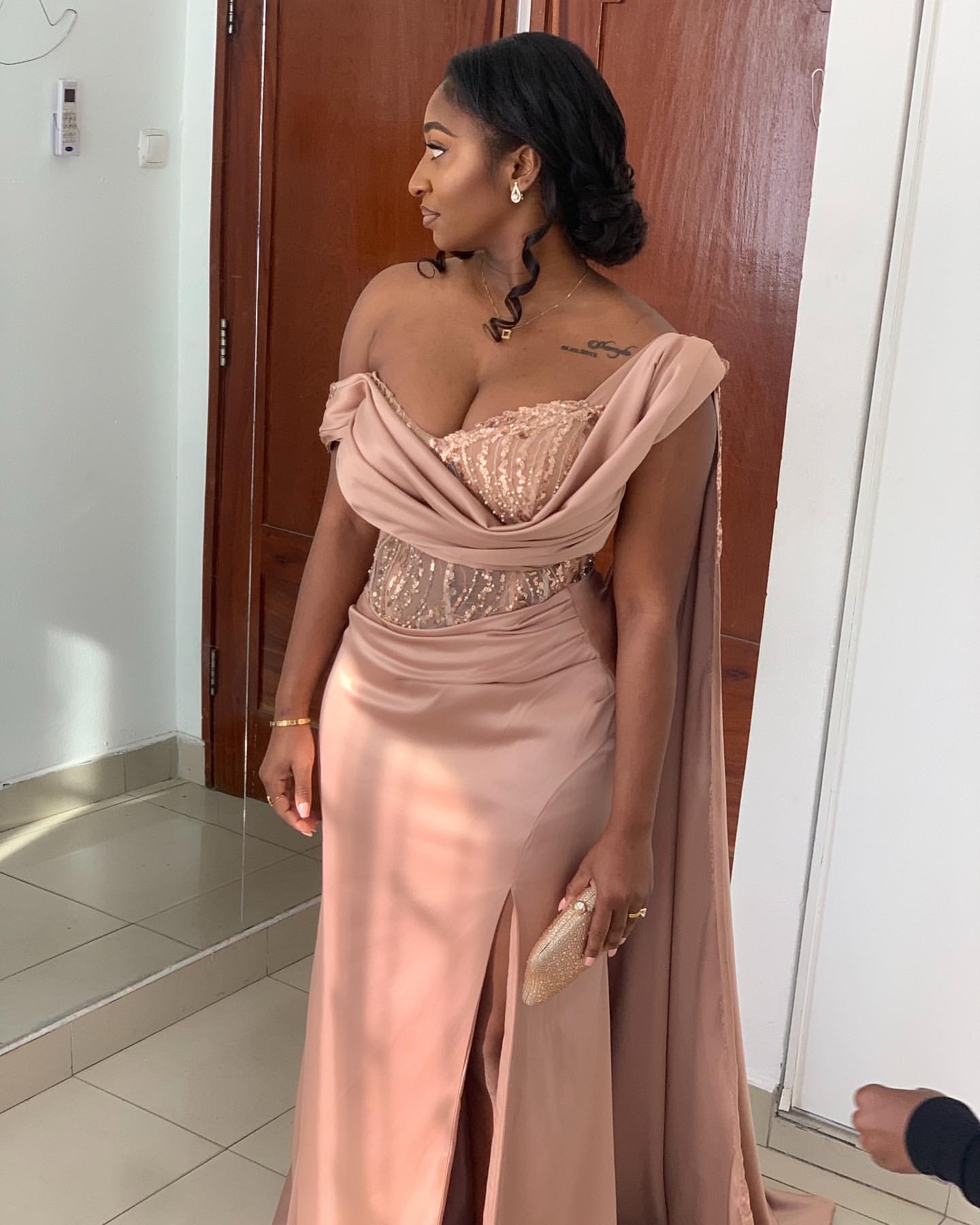 2024 Elegant Blush Pink Mermaid Evening Dresses Satin Promdress Lace One Shoulder Prom Formal Party Bridesmaid Birthday Gowns Dress For Special Occasi