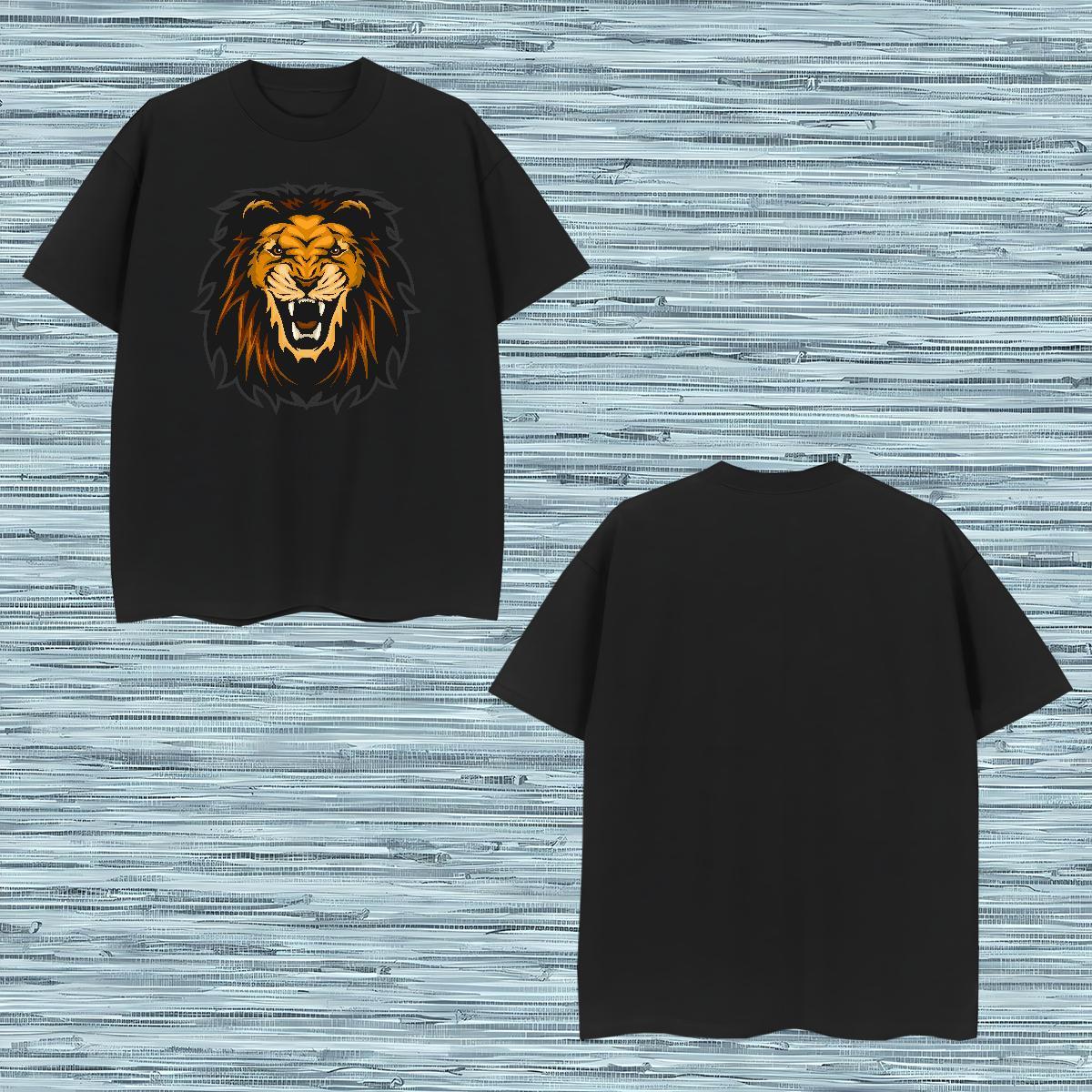 Designer Mens T Shirts lion Breathable Short Sleeve Street Custom Printing 230g Pure Cotton Couples T Shirts Casual New Tee Shirt