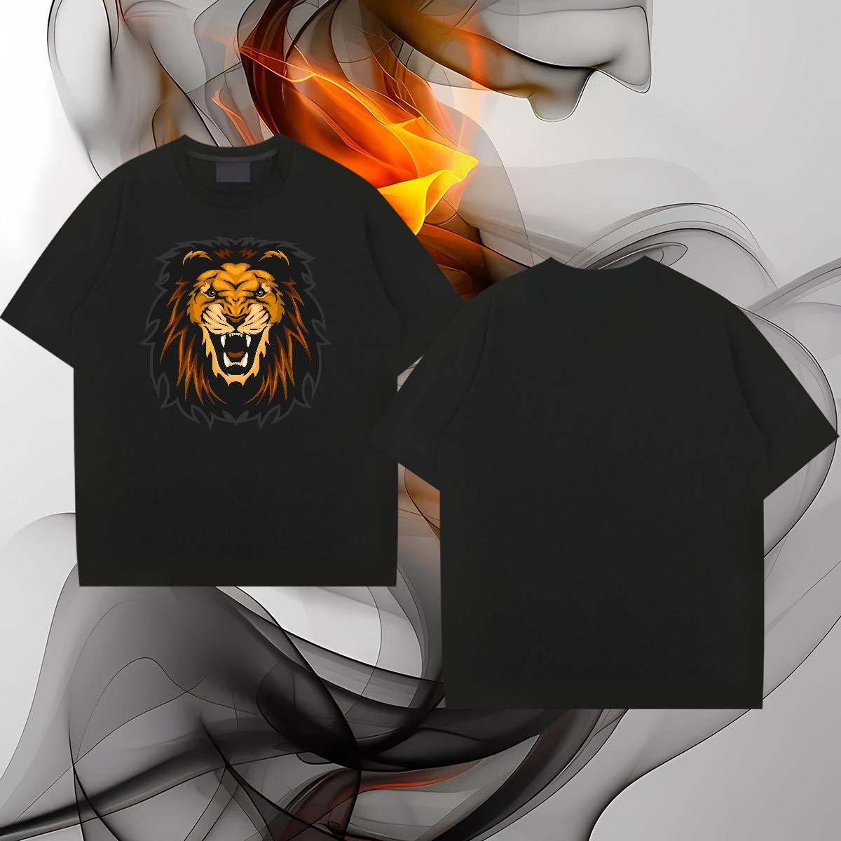 High Quality Man T Shirts lion Breathable Soft Street Wear Oversized 3XL 4XL 230g 100% Cotton Couples T Shirts New Tee Shirt