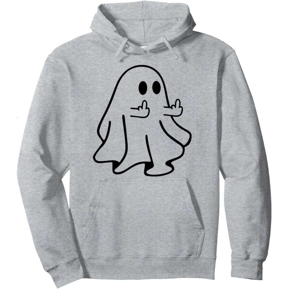 Hoodie for Mens Womens Cute Ghost Middle Finger Halloween Costume Pullover Hoodie Hoodies sweatshirt pullover jacket Long sleeve 2025