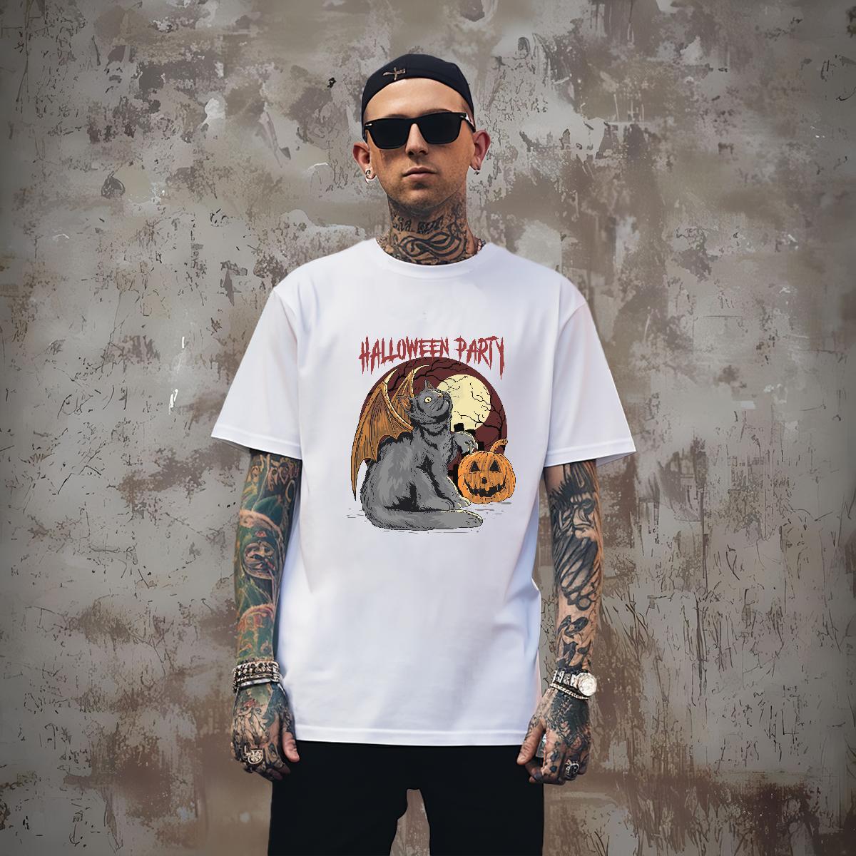 Wholesale Man T Shirts pumpkin Breathable Street wear Hip Hop DIY 230g Pure Cotton Tshirts Fashion Wear