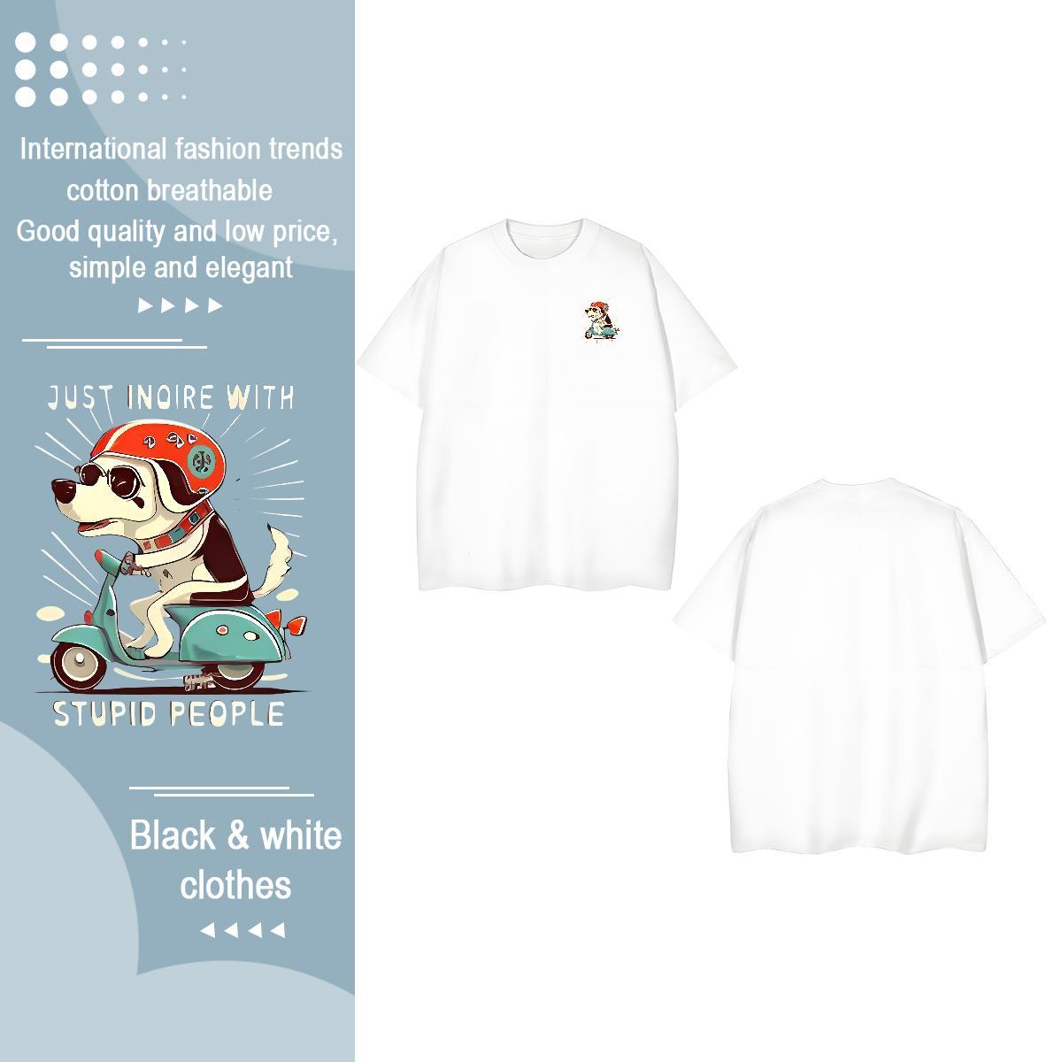 Fashion New Mens Tshirts dog Outdoor 100% Cotton 230g Wear Breathable Comfortable T-Shirts Custom Anime