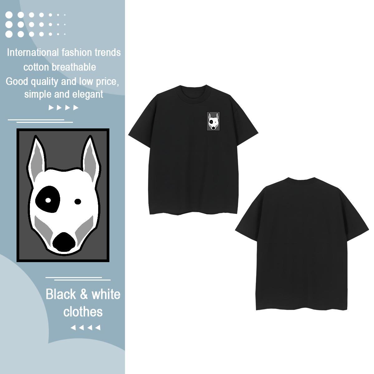 Custom Tshirt for Man Woman Dog Casual Daily Wear 100% Cotton 230g Tshirts Round Neck Short Sleeve Loose Fit Man T Shirts Custom Printing