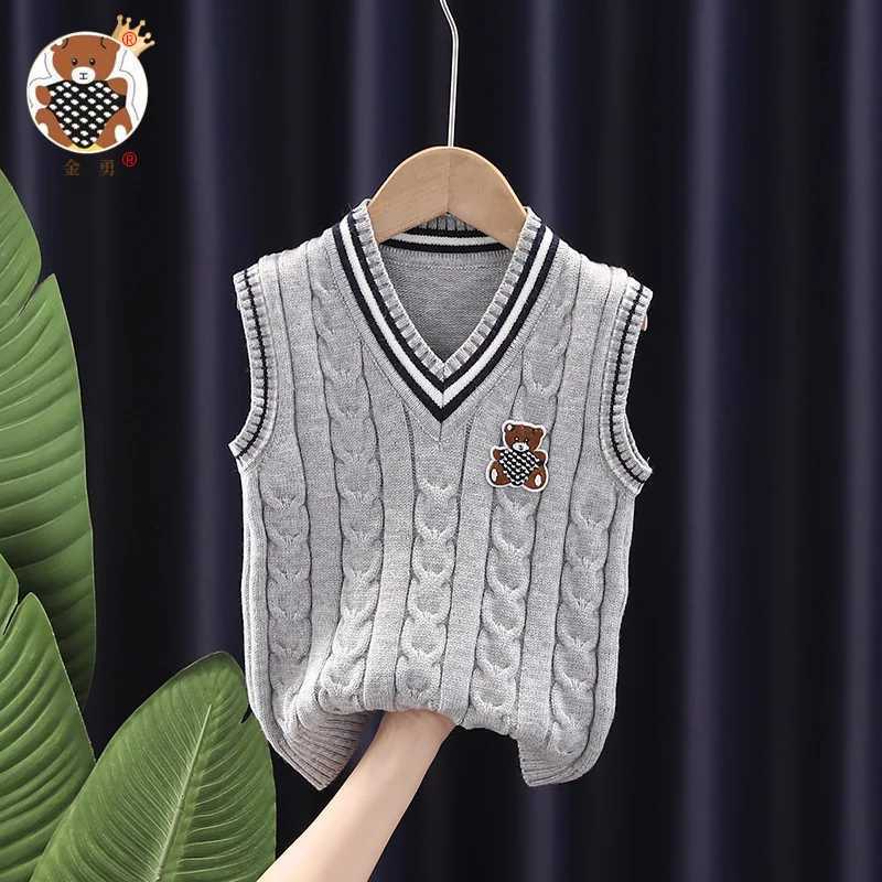 Baby Boys Girls Knit Vest Pattern Kids Waistcoats Sleeveless Sweater for Girls Autumn V-neck Children Knitwear Sweater VestXJ240819