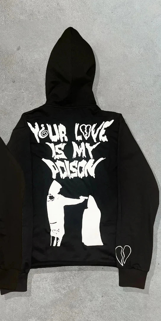 Streetwear Hoodie Y2k Hip Hop Face Letter Graphic Print Oversized Black Hoodie Sweatshirt Mens Gothic Pullover Hoodie Clothes 240809