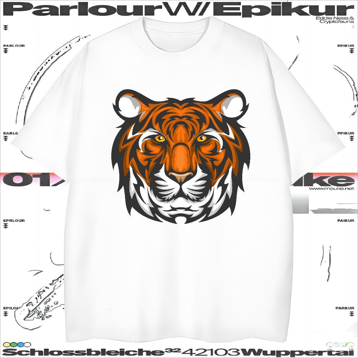 Classic T Shirt For Man tiger Short Sleeve Soft High Street Hip Hop Oversized 230g Pure Cotton Tshirt for Man Woman Fashion Designer Tops Shirt