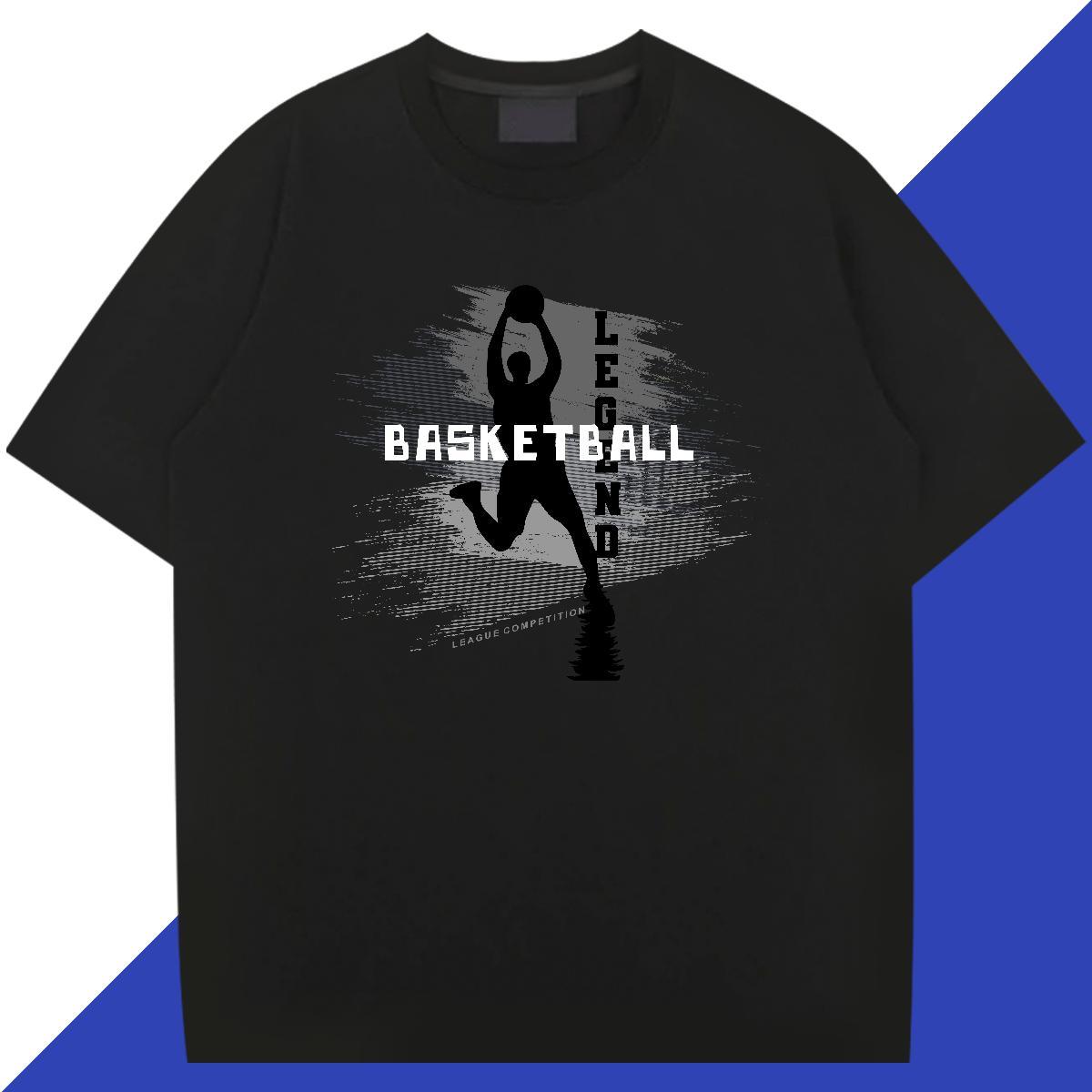 DIY Customized basketball Tshirt for Man Woman 100% Cotton 230g Man T Shirts Custom Cartoon High Street Hip Hop Crew Neck Comfortable Clothings