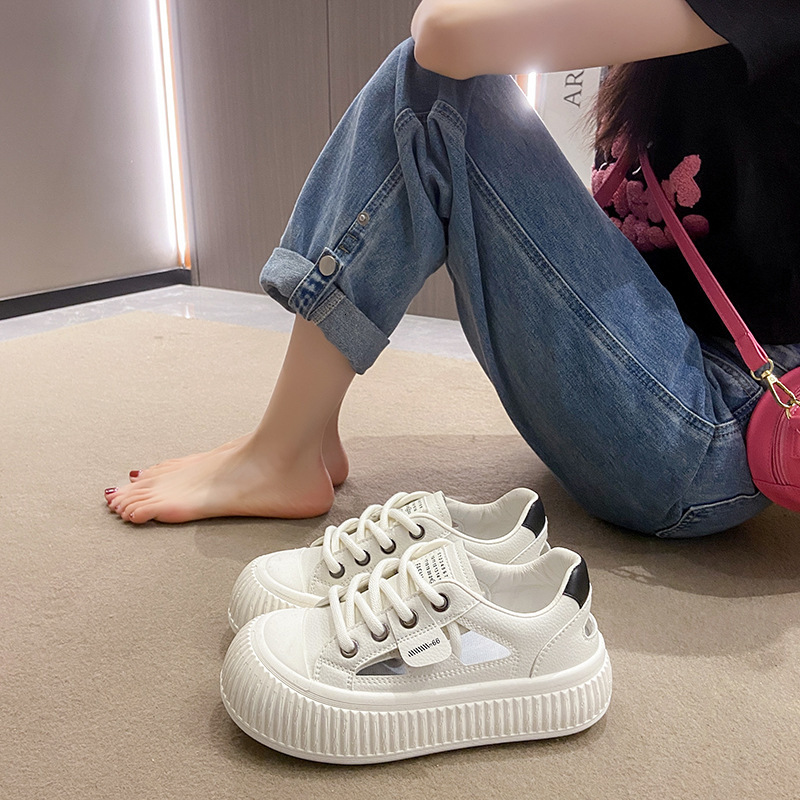 Ddmysports Little White Women S Summer New Korean Edition Instagram Female Student Leisure Ollow Breathable Versatile Board Shoes Street Shoot M OUTDO