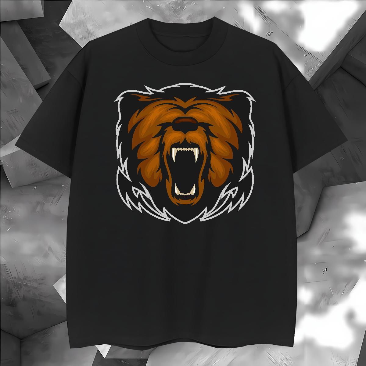 Loose Fit Man T Shirts lion Breathable Short Sleeve Hip Hop Custom Printing 230g Cotton Men Clothes T-Shirt Brand Tees Shirts