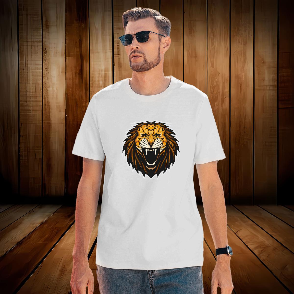 Free Shipping T Shirts Men lion Crew Neck Breathable Anime Printing Street Oversized 3XL 4XL 100% Cotton 230g Men Tops Tees 2024 Designer Clothings