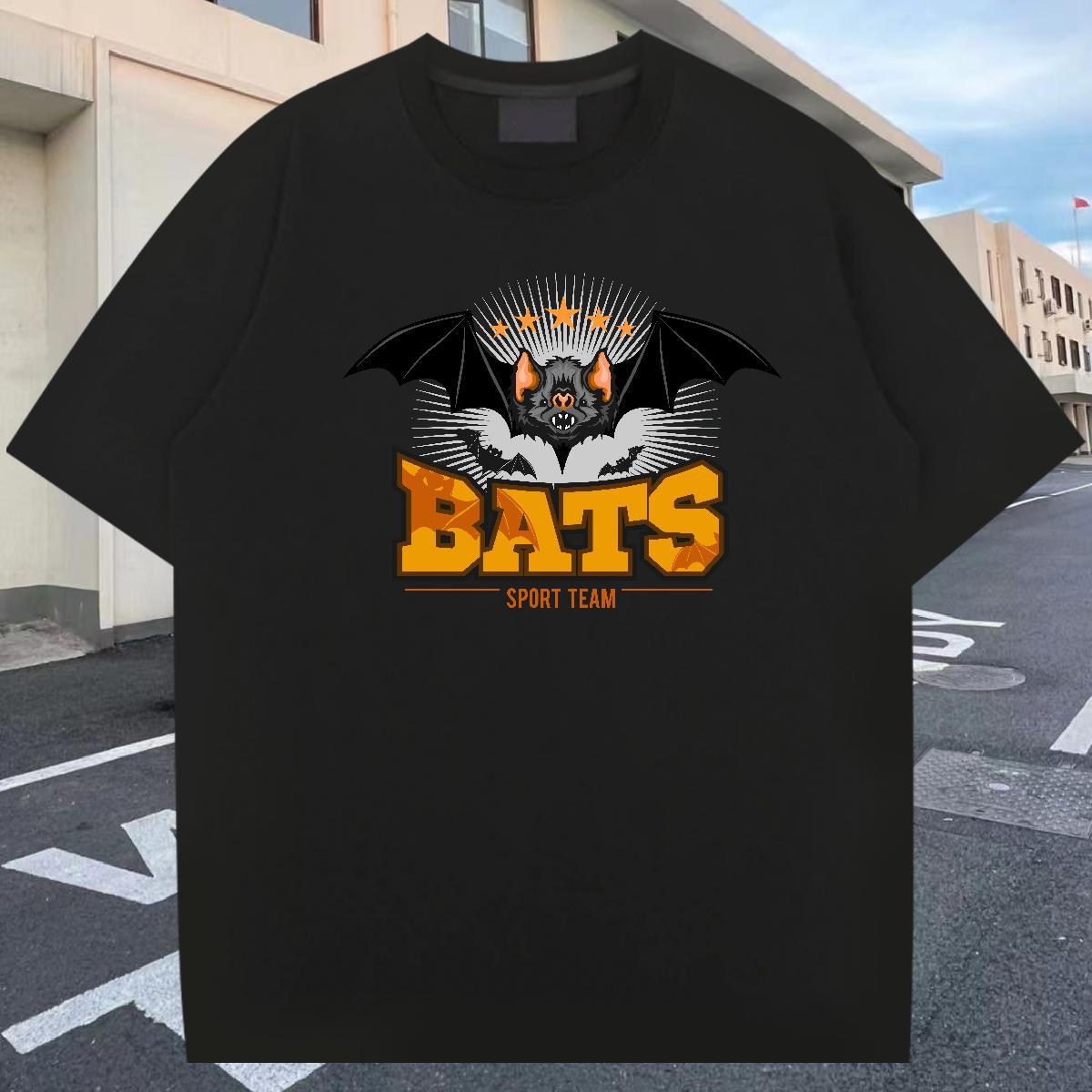 Wholesale Men Tshirts Daily Wear 100% Cotton 230g Plus Size Custom O-Neck Short Sleeve bat T-Shirts for Men New Tees Shirts