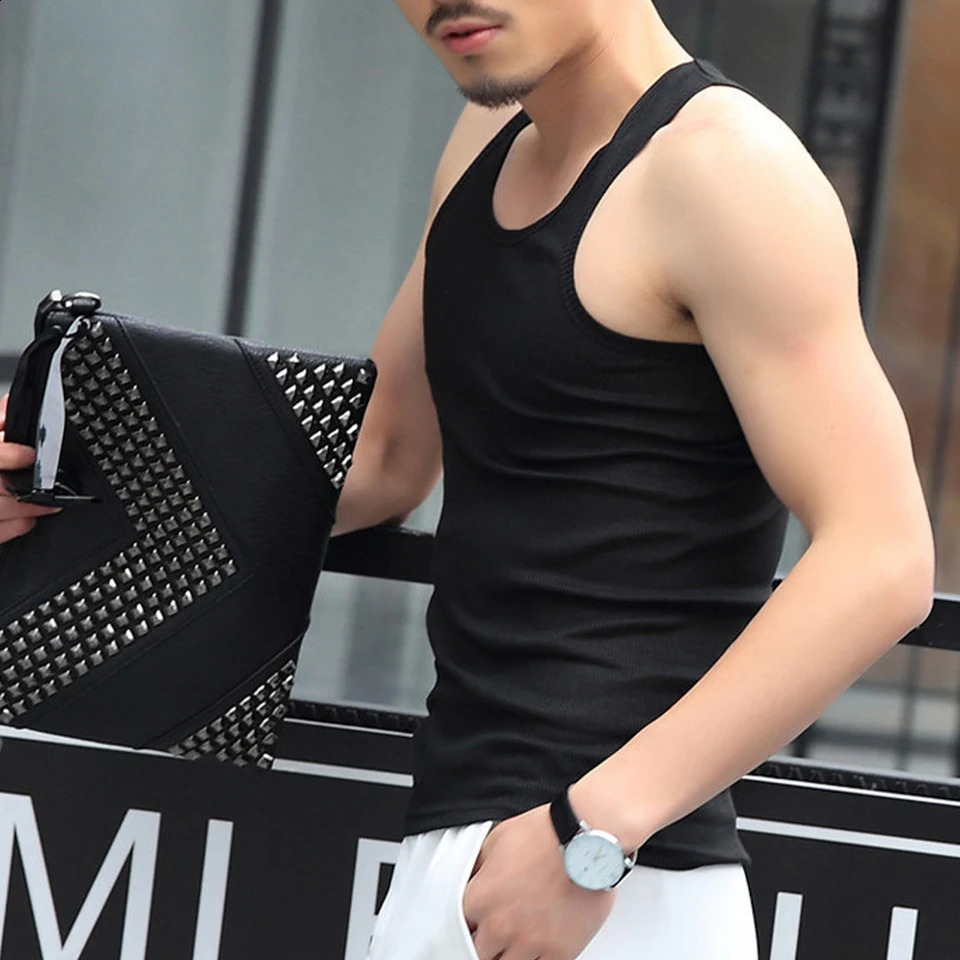 Men's TShirts Tank Tops Undershirt Gym Workout Sports Fitness TShirt Beater Underwear Vest Male Clothing 240819