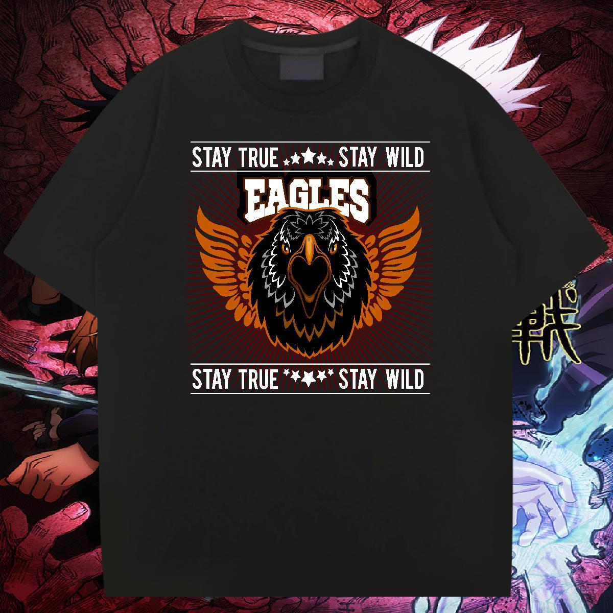 Classic Men T Shirts eagle Breathable Street wear Hip Hop DIY Anime 230g Cotton Tshirts Wholesale Tops Shirt