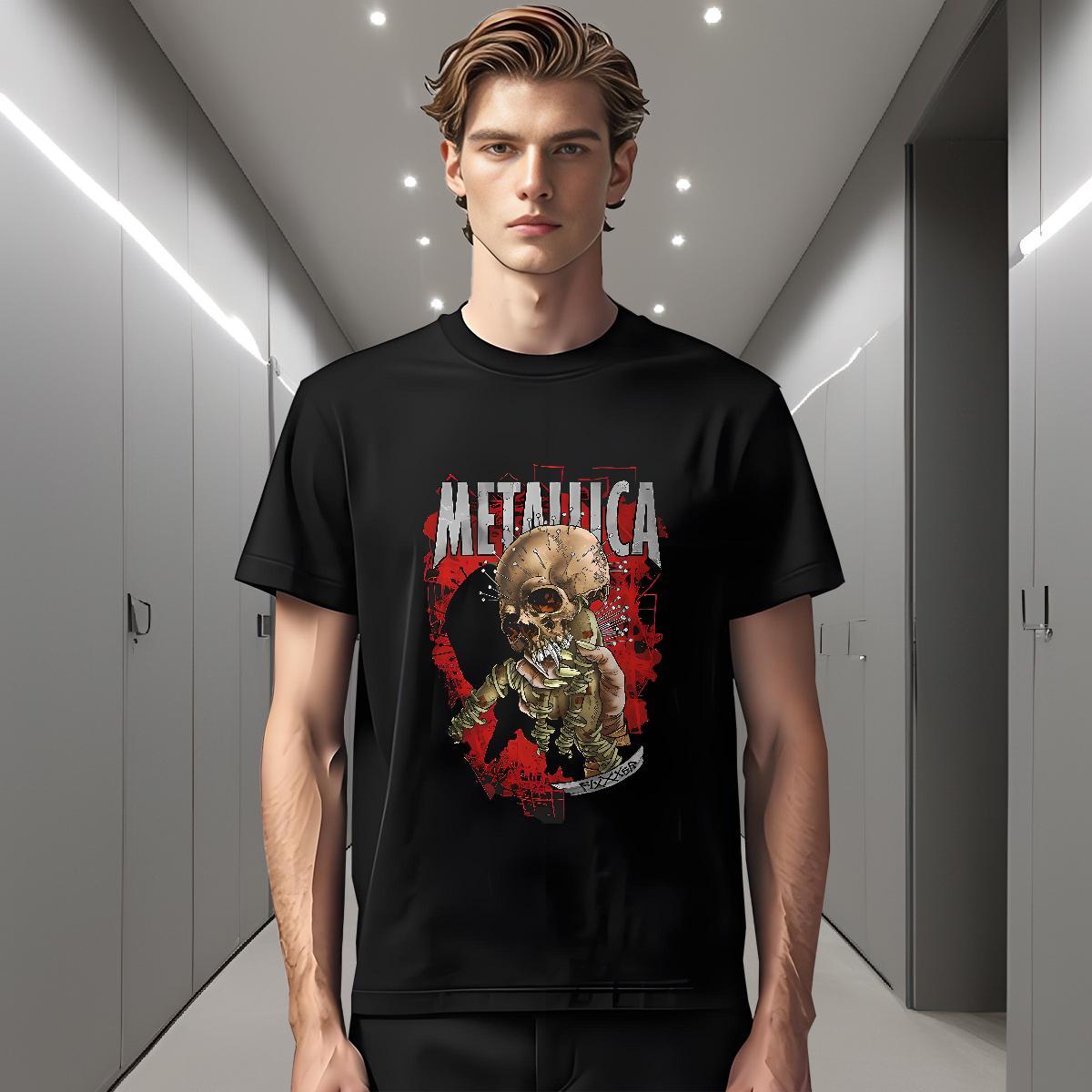 T-Shirts for Men 230g Pure Cotton scary Street Casual Short Sleeve Soft Oversized 4XL Men Clothes T-Shirt 2024 DIY Loose Fit Wear